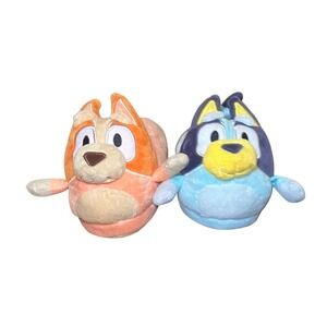 Bluey Bingo Plush Slippers Kids Size 7/8 Blue Orange Character House Shoes 3D